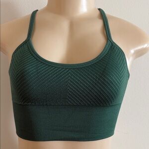 Sports Bra Emerald Green Ribbed